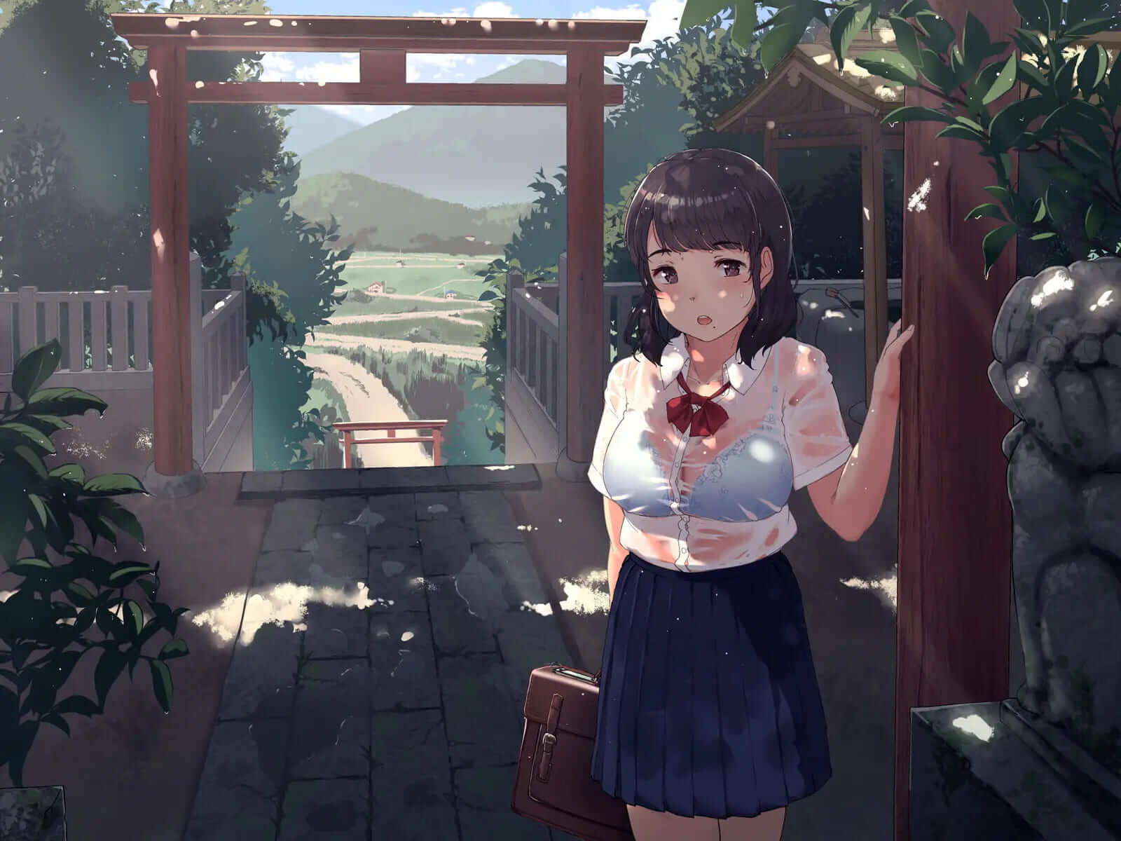 หลังฝนตกกับสาวที่ศาลเจ้า10